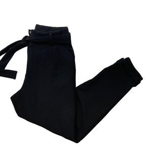 Ladies‎ Frnch Paris Brand Black Taper Pants with Belt Size Small